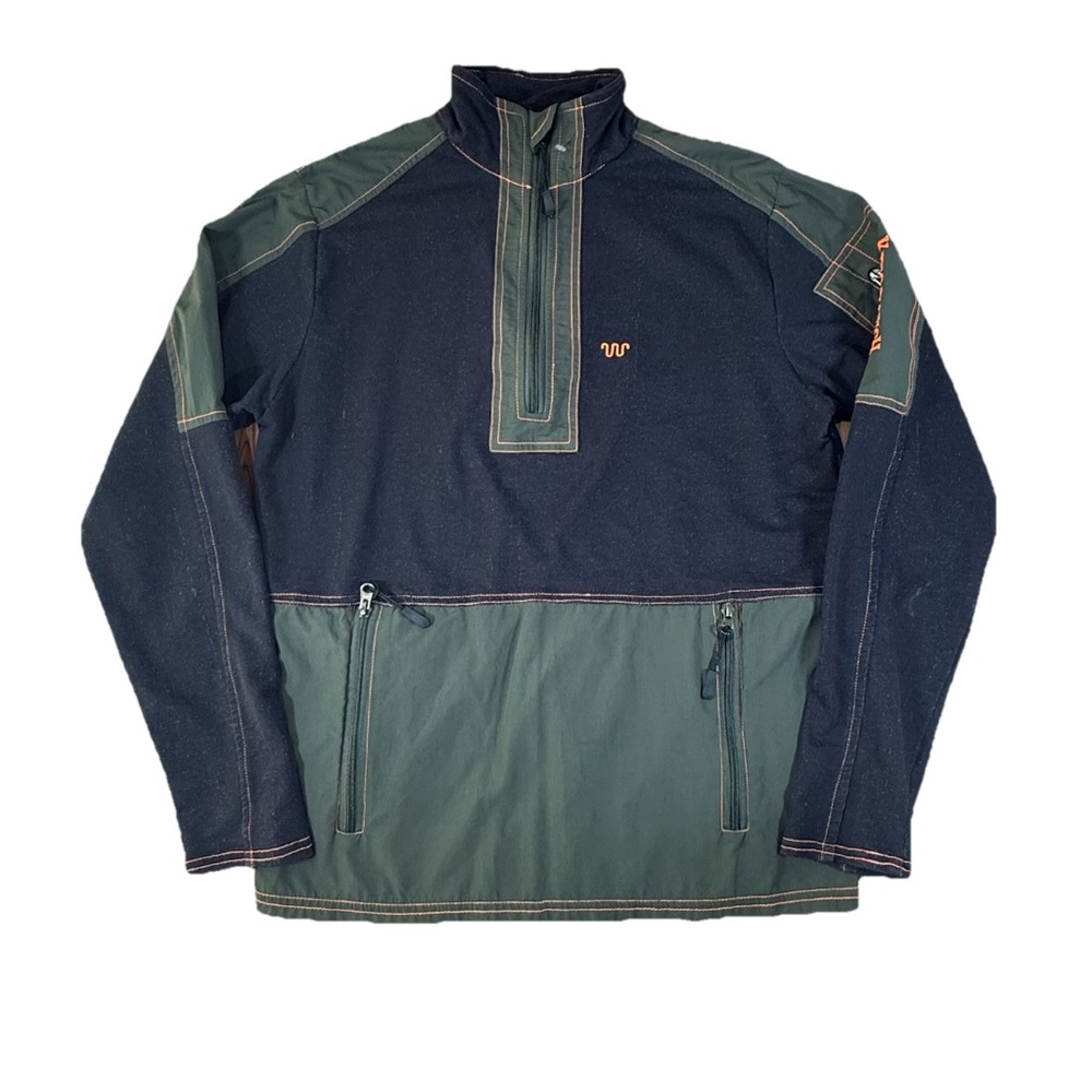 Men's Two-Tone Navy and Olive Pullover Jacket